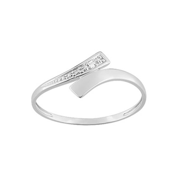 Bague oxydes de zirconium Or Blanc 375