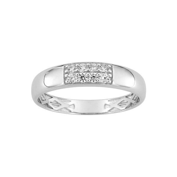 Bague oxyde(s) de zirconium Or Blanc 375