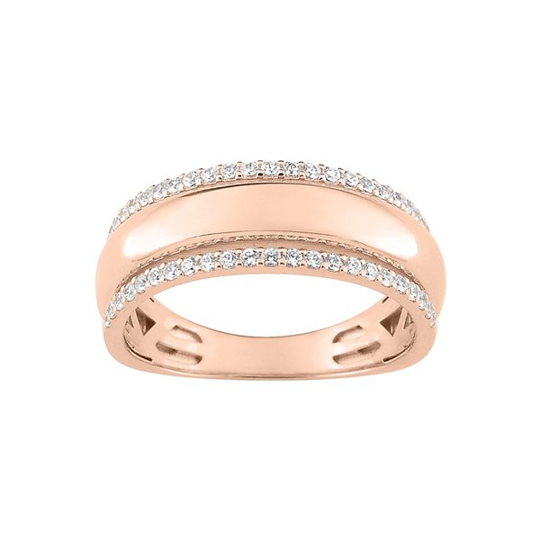Bague oxyde(s) de zirconium 0.51c Or Rose 375