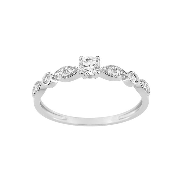 Bague oxyde(s) de zirconium Or Blanc 375
