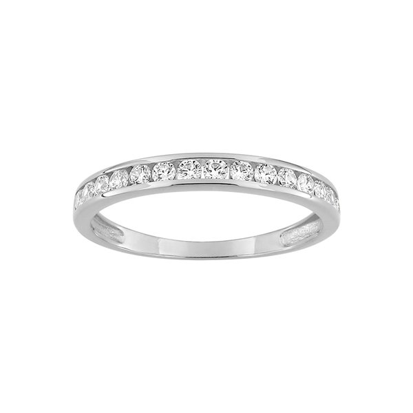 Bague oxyde(s) de zirconium Or Blanc 375