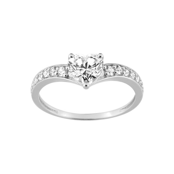 Bague oxyde(s) de zirconium Or Blanc 375