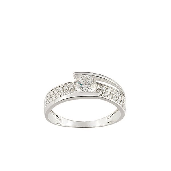 Bague oxyde(s) de zirconium Or Blanc 375