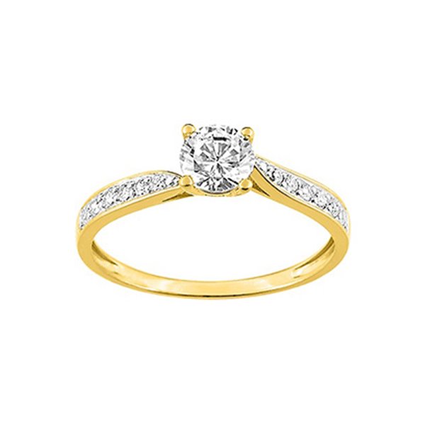 Bague oxydes de zirconium Or Jaune et Blanc Or 375