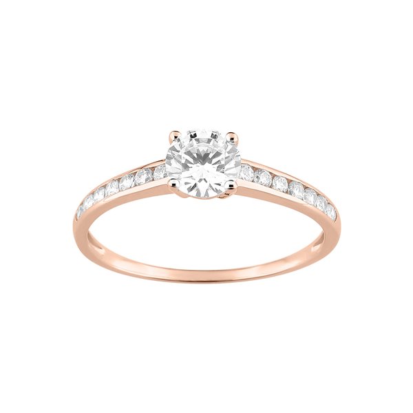 Bague oxyde(s) de zirconium Or Rose 375