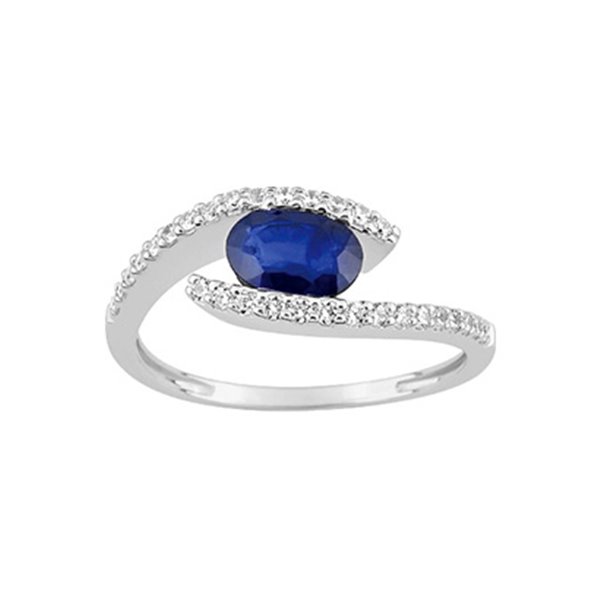 Bague saphir trilogie 0.95 oxyde(s) de zirconium Or Blanc 375