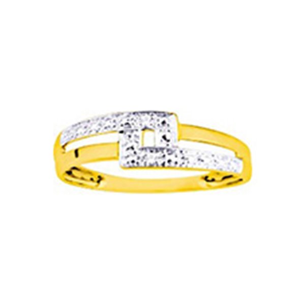 Bague diamant 0.01ct Or Jaune 375 rhodiée