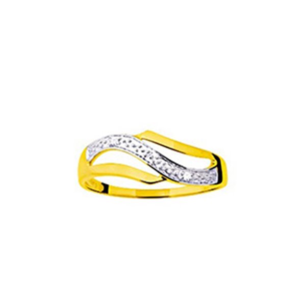 Bague diamant 0.01ct Or Jaune 375 rhodiée