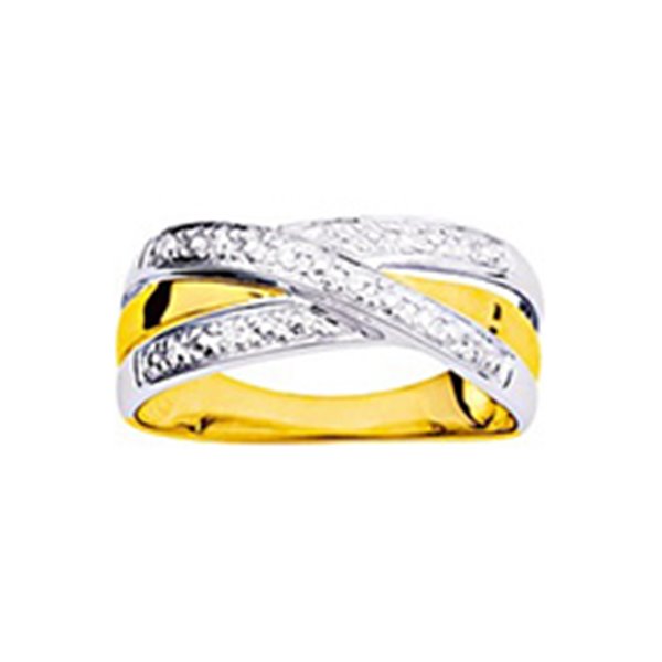 Bague diamant 0.05ct Or Jaune 375 rhodiée