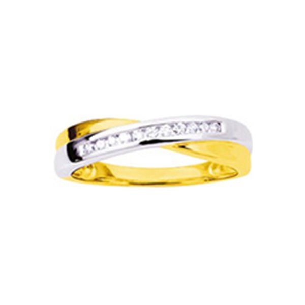 Bague oxyde(s) de zirconium Or Jaune 375 rhodiée