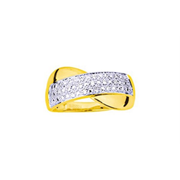 Bague diamant 0.10ct Or Jaune 375 rhodiée