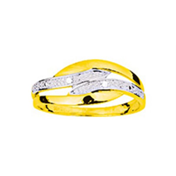 Bague diamant 0.01ct Or 375 bicolore