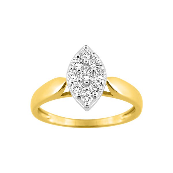 Bague oxyde(s) de zirconium Or Jaune 375 rhodiée