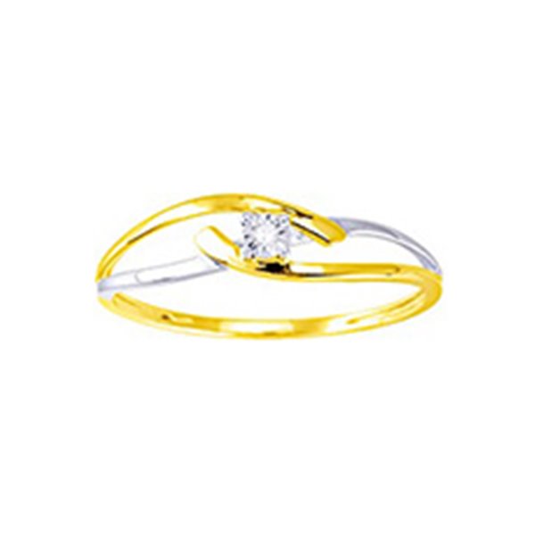 Bague diamant 0.01ct Or Jaune 375 rhodiée