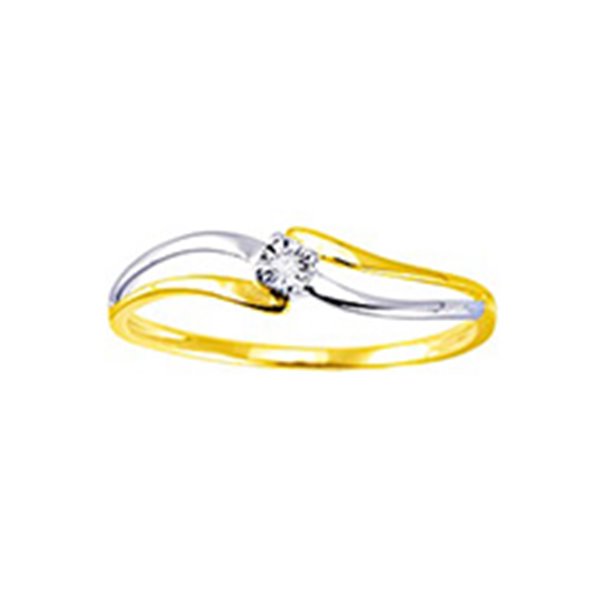 Bague diamant 0.006 Or 375 bicolore pasti