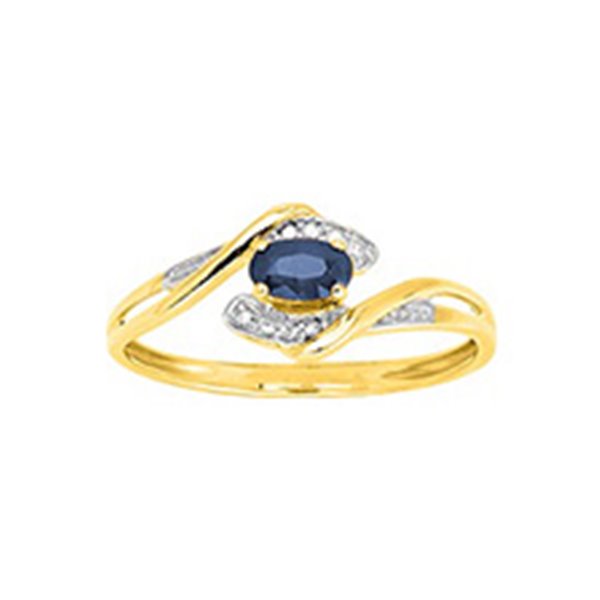 Bague saphir Or Jaune 375 rhodiée