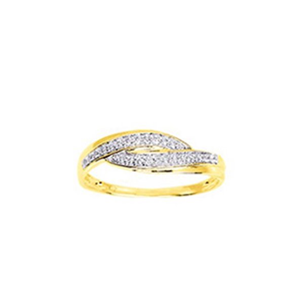 Bague oxyde(s) de zirconium Or Jaune 375 rhodiée