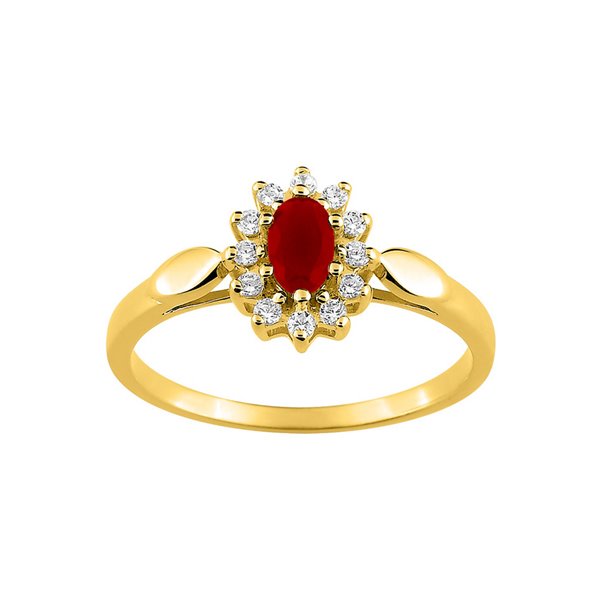 Bague rubis oxyde(s) de zirconium Or Jaune 375