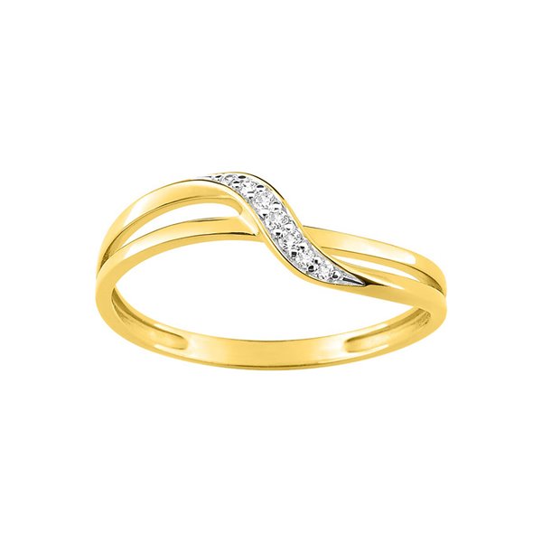 Bague oxyde de zirconium Or 375 bicolore.