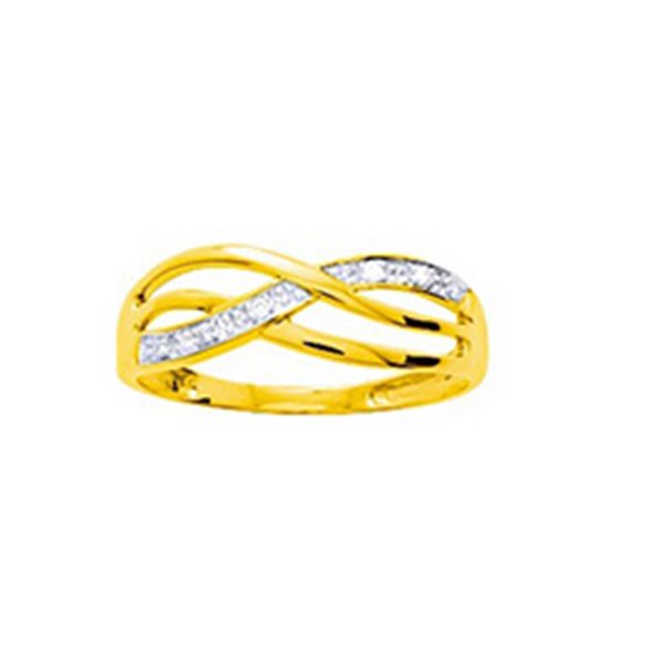 Bague diamant Or Jaune 375 rhodiée