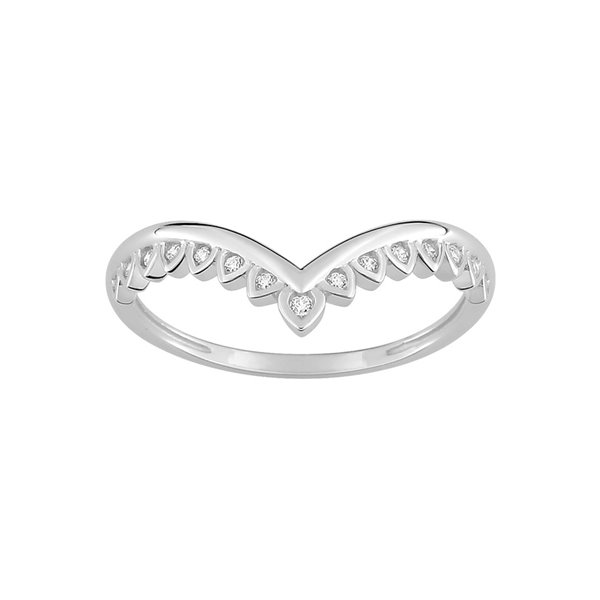 Bague oxydeq de zirconium Or Blanc 375