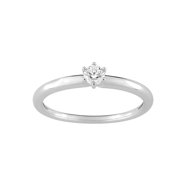 Bague oxyde de zirconium Or Blanc 375