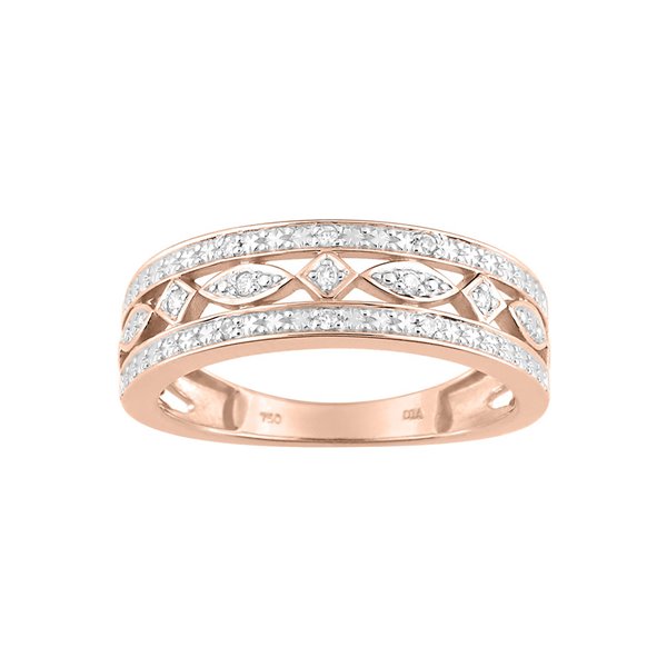 Bague diamant 0.05ct Or Rose 375