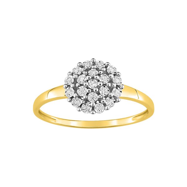 Bague diamant 0.08ct Or Jaune 375 rhodiée
