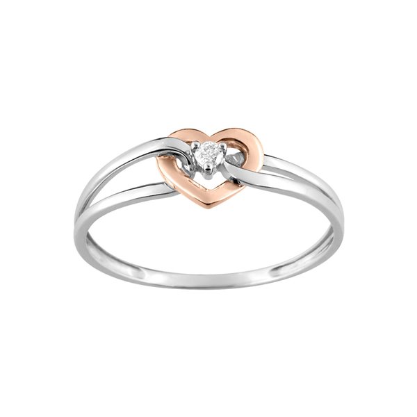 Bague oxyde de zirconium Or Blanc 375 rhodiée