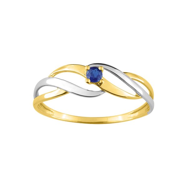 Bague saphir Or Jaune 375 rhodiée