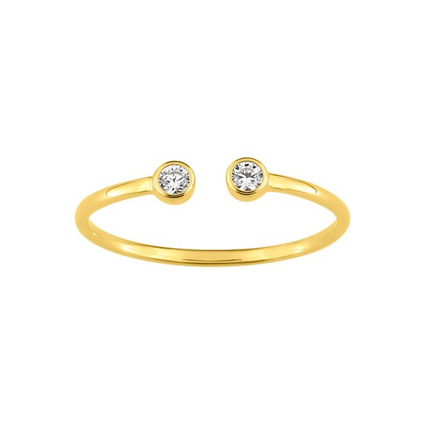 Bague oxydes de zirconium Or Jaune 375