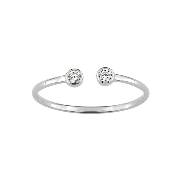 Bague oxyde de zirconium Or Blanc 375