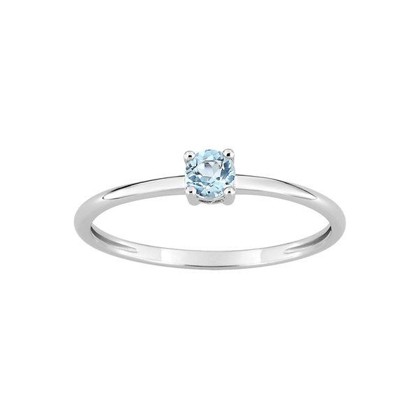 Bague topaze bleue traitée Or Blanc 375