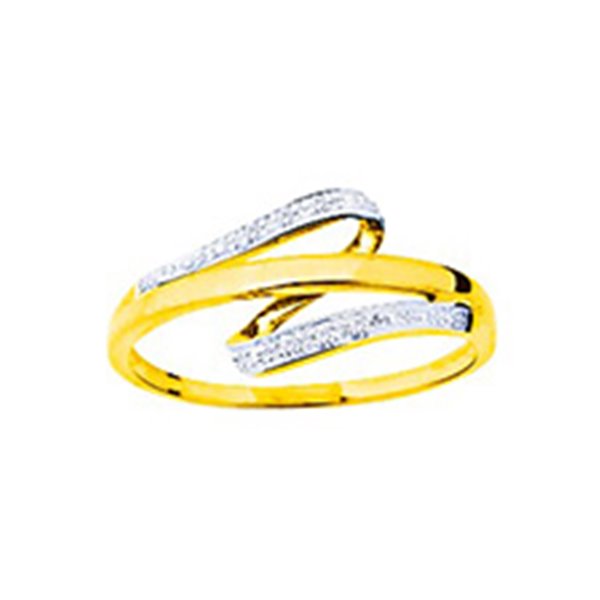 Bague diamant 0.02ct Or Jaune 375 rhodiée
