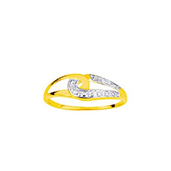 Bague diamant 0.01ct Or Jaune 375 rhodiée