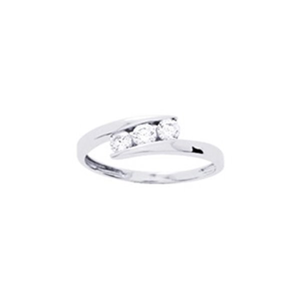 Bague oxyde(s) de zirconium Or Blanc 375