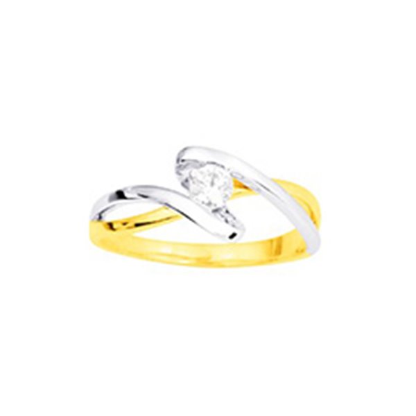 Bague oxyde(s) de zirconium Or Jaune 375 rhodiée