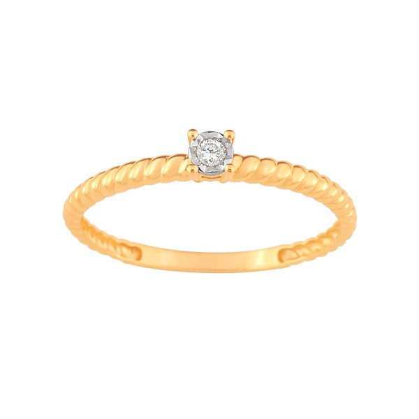 Bague diamant 0.03ct Or Jaune 375 bicolore