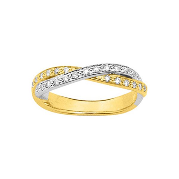 Alliance croisée 27 diamant 0.243ct Or Jaune et blanc Or 750