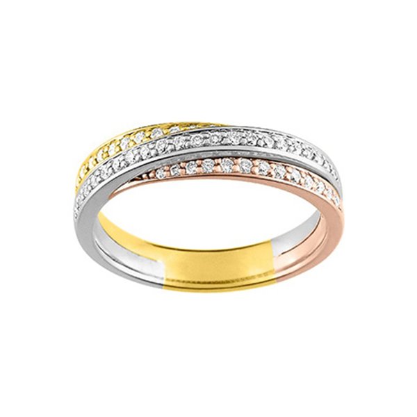 Alliance croisée 47 diamant 0.28ct Or Jaune et blanc Or 750