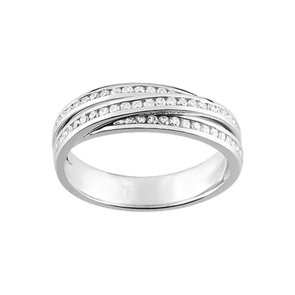 Alliance Croisée diamants 0.32ct en Or Blanc 750