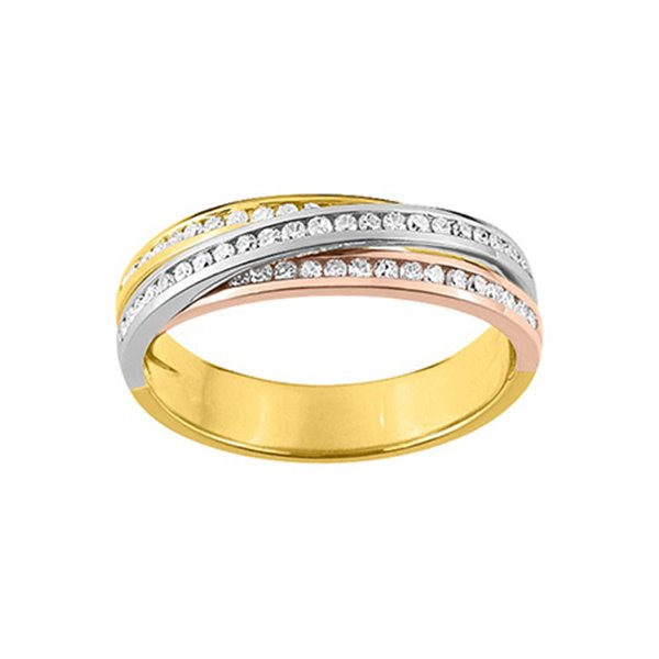 Alliance croisée 53 diamant 0.32ct Or Jaune et blanc Or 750