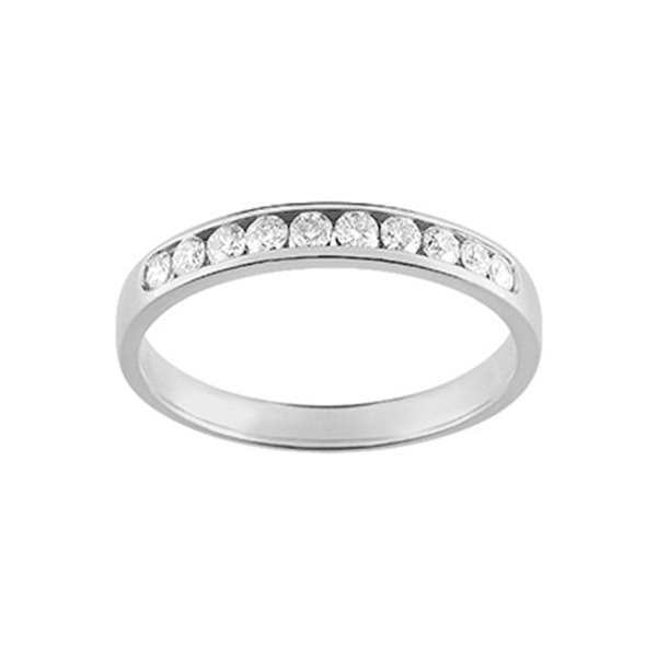 Alliance demi 10 diamants 0.26ct Or Blanc 375