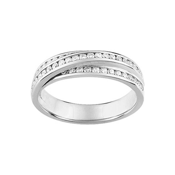 Alliance croisée 47 diamant 0.47ct Or Blanc 375