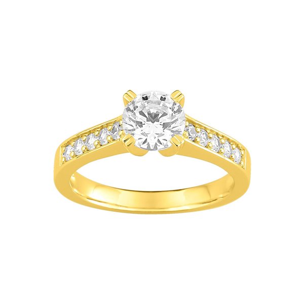 Bague Diamant 1ct et 0,25ct Or jaune 750