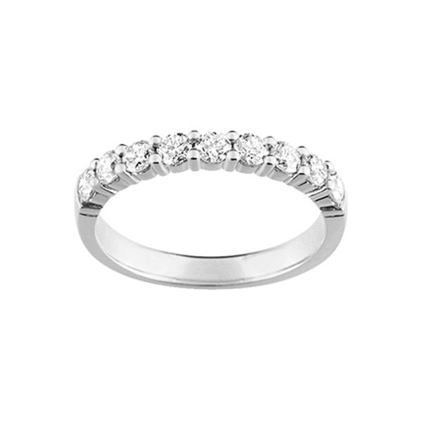 Alliance classique 9 diamants 0.75ct Or Blanc 750