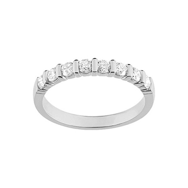 Alliance classique 8 diamants 0.50ct Or Blanc 750