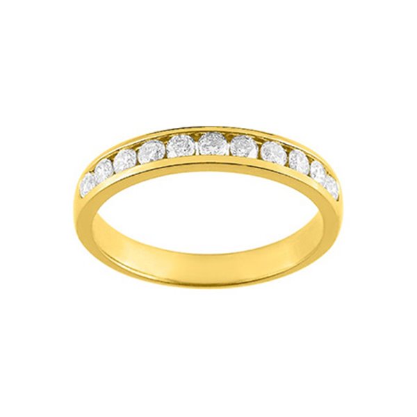 Alliance demi 11 diamants 0.50ct Or Jaune 750