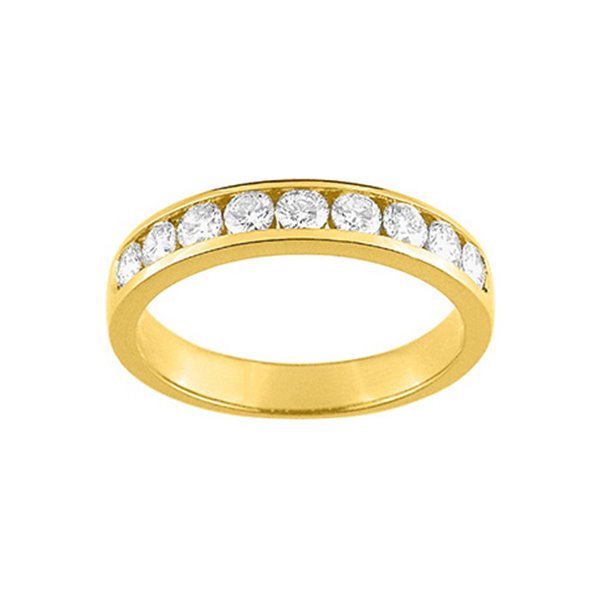 Alliance demi 9 diamants 0.70ct Or Jaune 750