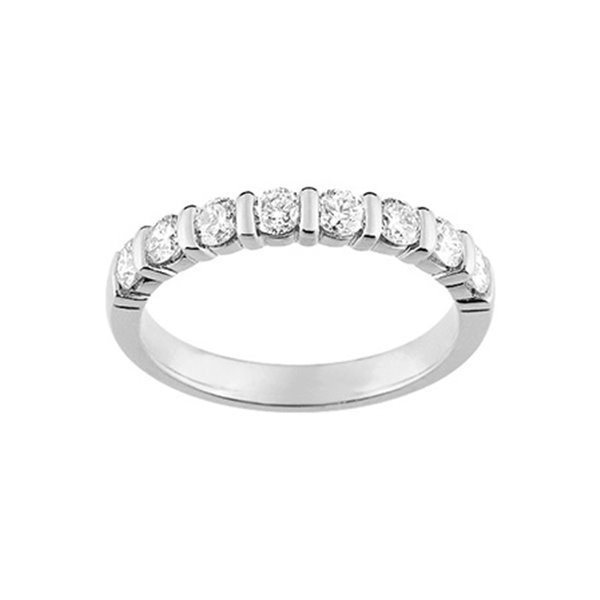Alliance classique 8 diamants 0.65ct Or Blanc 750